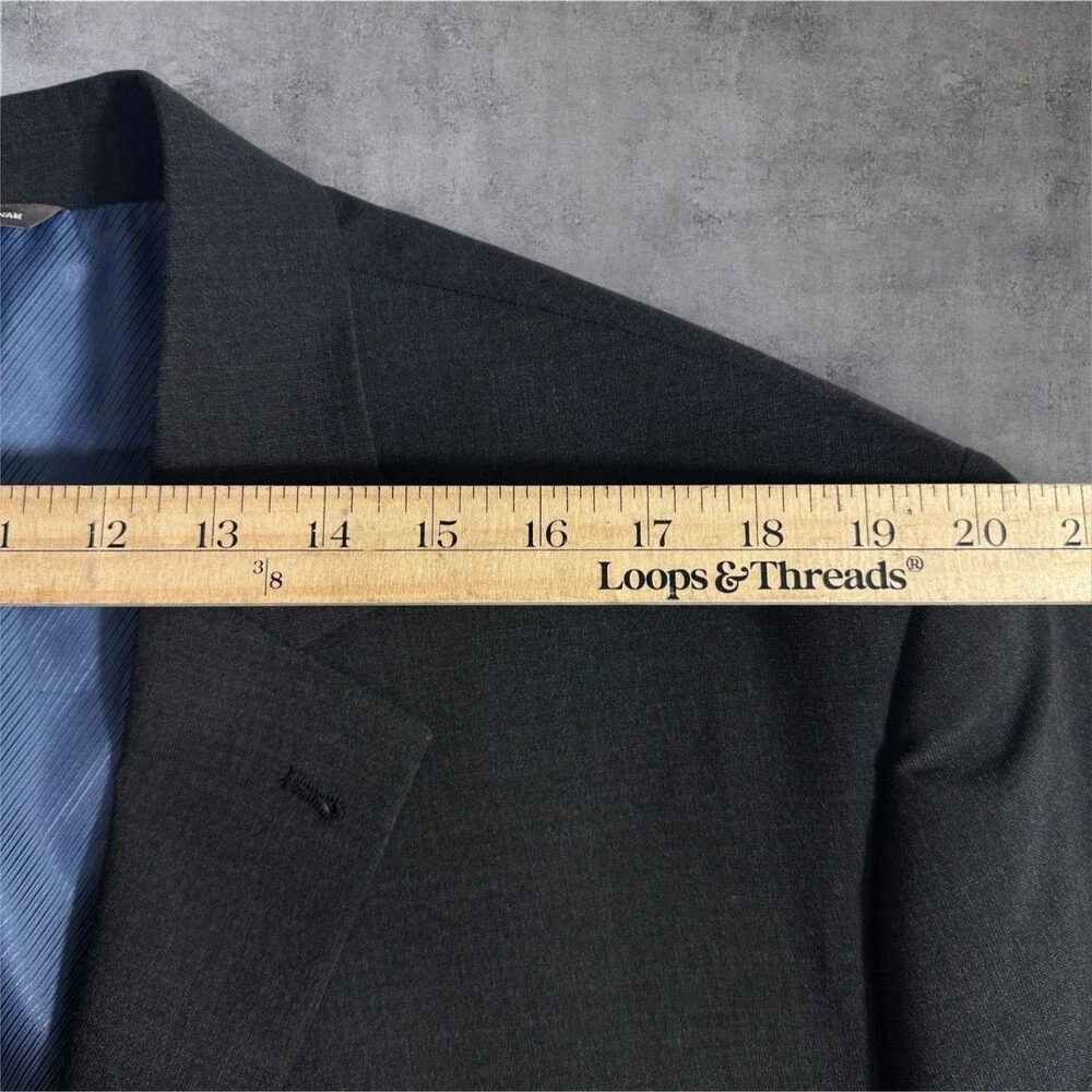 OAK HILL Men's Blazer Sport Coat Two Button Jacket 52 PR Gray Wool Blend 1-vent